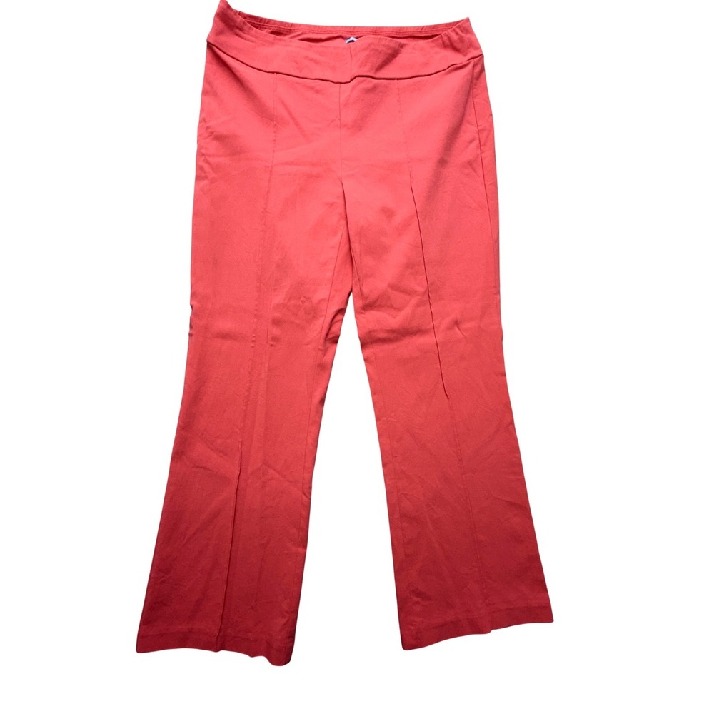 J. McLaughlin Womens 12 Pink Twill Cropped Straight Leg Pull‎ On Stretch Pants